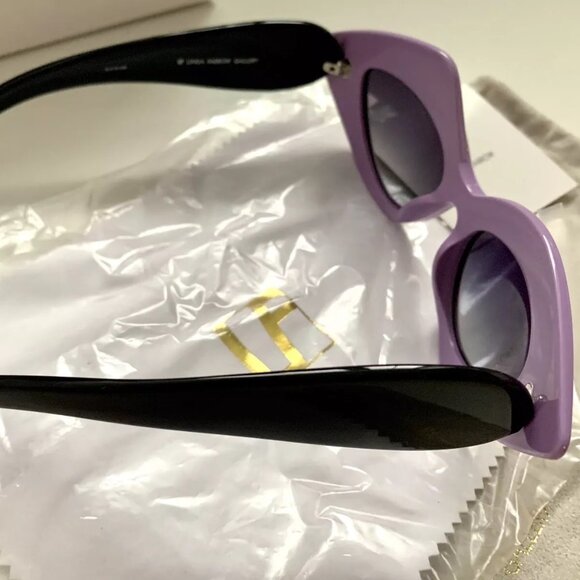 LINDA FARROW Prabal Gurung Cat Eye PopArt Purple White Geometric PG17 Sunglasses main image 4